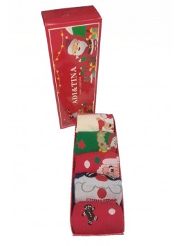 Set de 5 sosete, Santa Present, Copii, White Santa